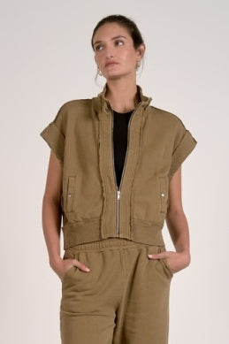 Double Zipper Vest - Greige Goods