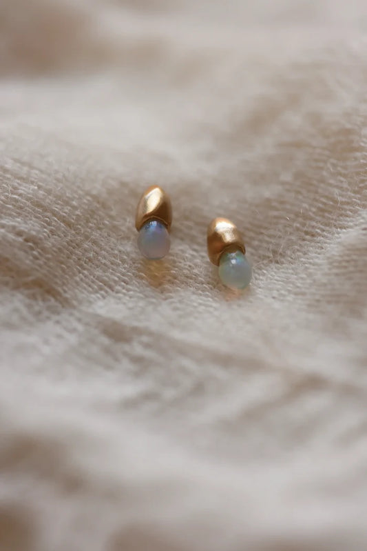 E01 Opal Brass Studs