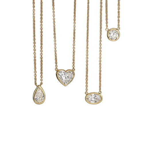 Elegant 18K Gold-Plated Teardrop Necklace with Crystal Accents