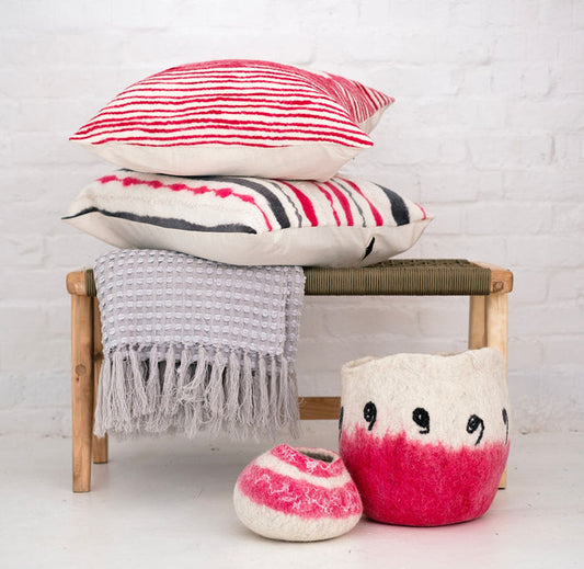 Element Felted Basket Planter in Magenta