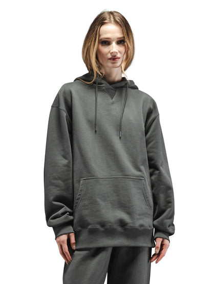 Alpha Industries Essential French Terry Hoodie Gen Ii, dark gray, front pocket, MA-1 zipper.
