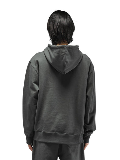 Alpha Industries Essential French Terry Hoodie Gen Ii, matching pants, black, cotton material, ribbed cuffs and hem, front kangaroo pocket, drawstring hood.