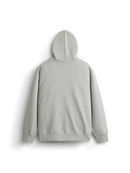 Alpha Industries Essential French Terry Hoodie Gen II, light gray, French terry cotton, long sleeves, ribbed cuffs and hem.