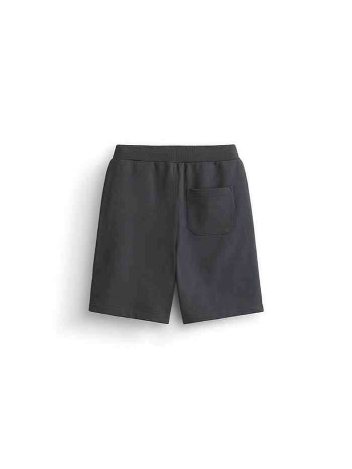 Alpha Industries Essential French Terry Short, dark color, elastic waistband, single back pocket.