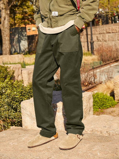 Alpha Industries Fatigue Pant, olive green cotton, utility pockets.