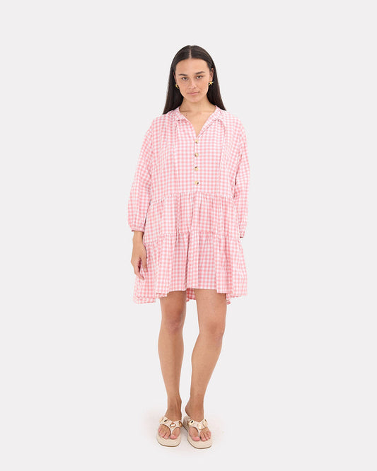 Avalon Smock Dress in Candy Gingham - Size Inclusive AU 6-26 - The Lullaby Club