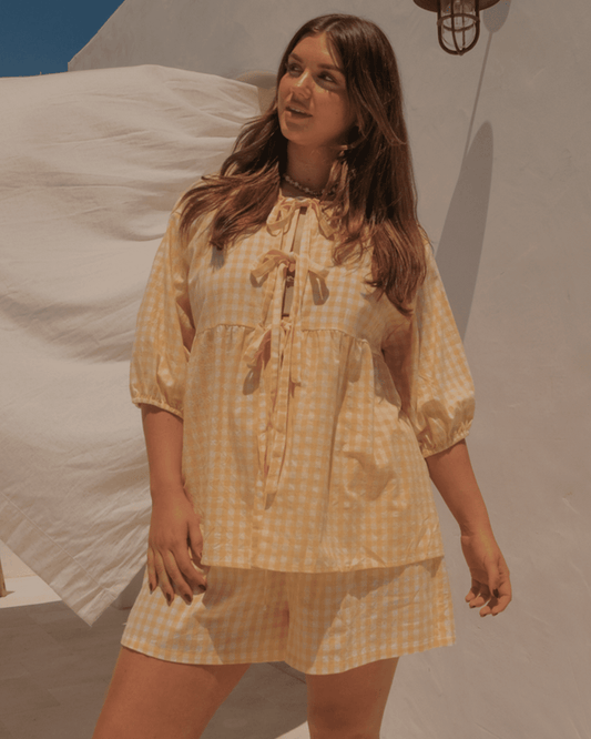 FINAL SALE | Florence top | Lemon Gingham