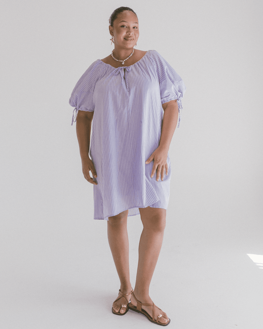 FINAL SALE | Harvey Mini Dress | Purple Stripe