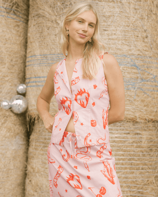 FINAL SALE | Lilly Vest | Pink Wildhearts