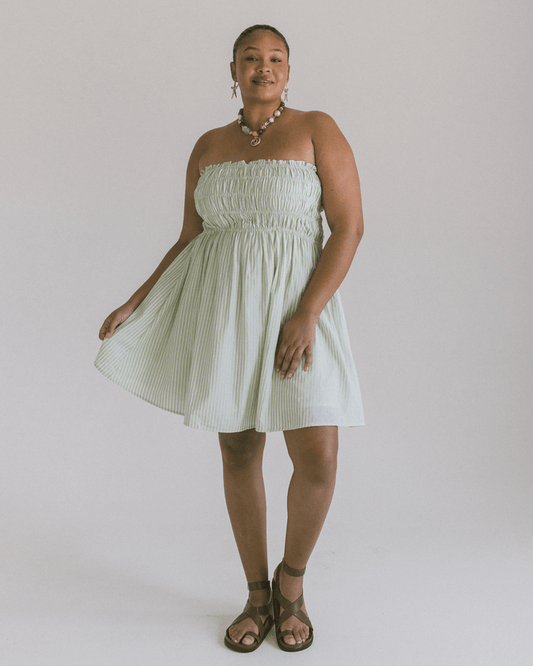 FINAL SALE | Mabel Mini Dress | Green Stripe