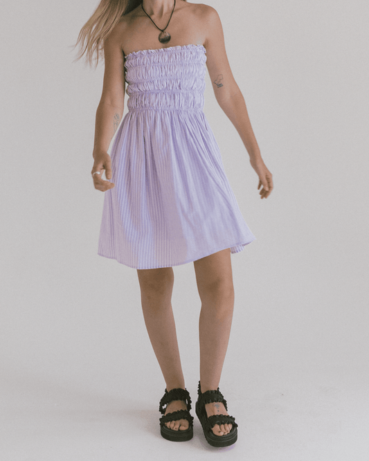 FINAL SALE | Mabel Mini Dress | Purple Stripe