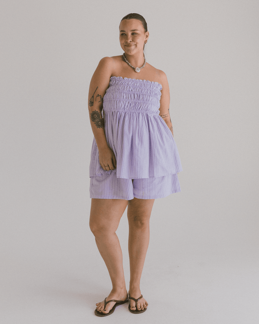 FINAL SALE | Mabel Top | Purple Stripe