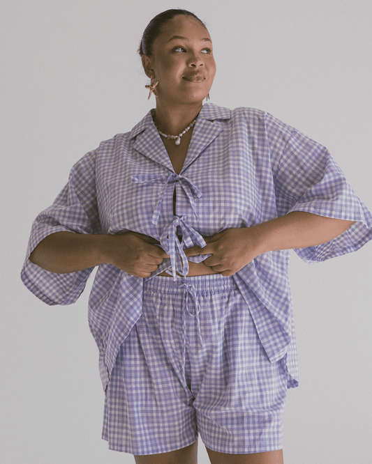 FINAL SALE | Matilda Shorts | Lavender Gingham