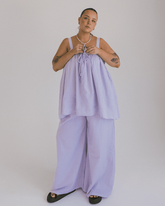 FINAL SALE | Zimi Top | Purple Stripe