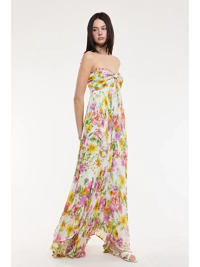 Floral Ruffle Maxi Dress - Greige Goods