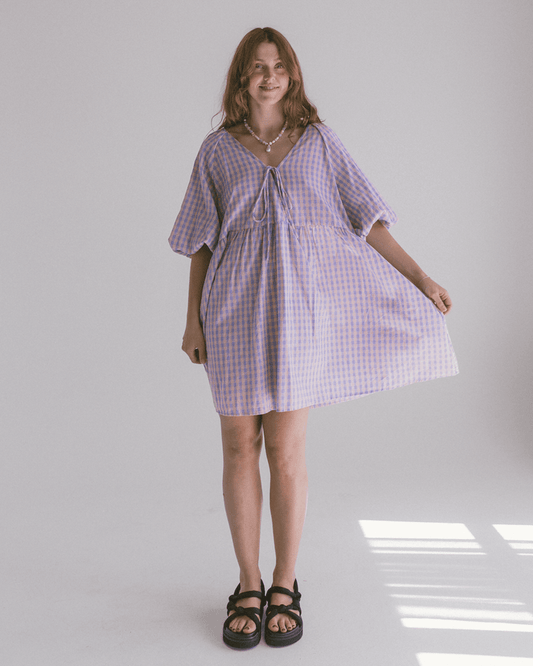 Frankie Mini Dress | Pink & Purple Gingham
