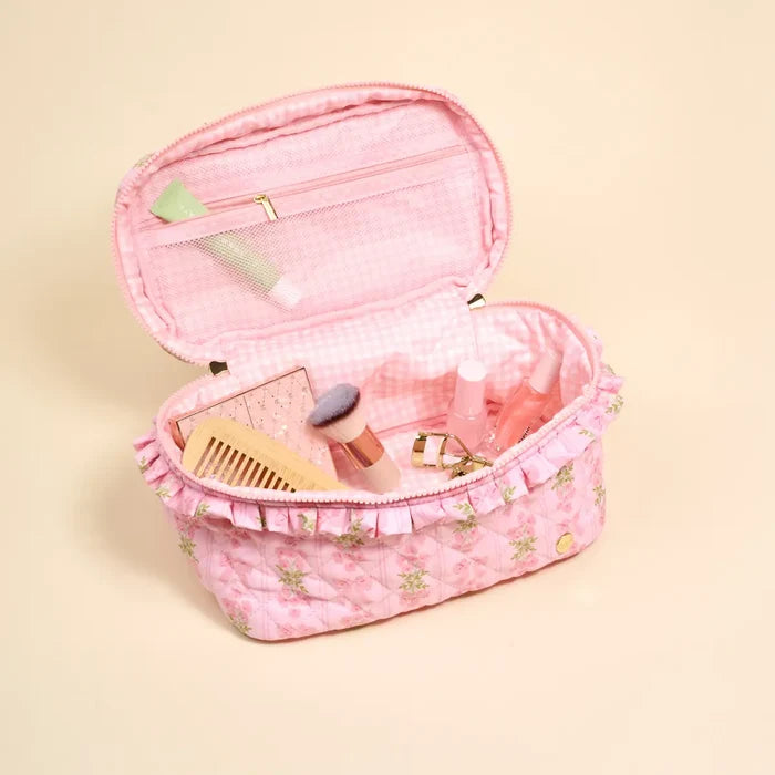 Glam & Go Quilted Cosmetic Bag - Greige Goods