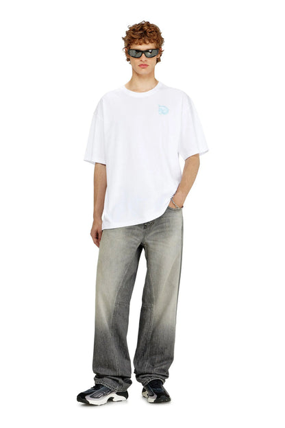 Jersey T-shirt with flocked print
