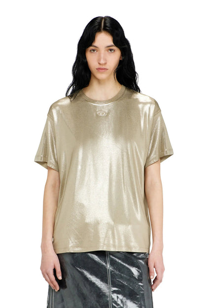 Jersey T-shirt with metallic finish