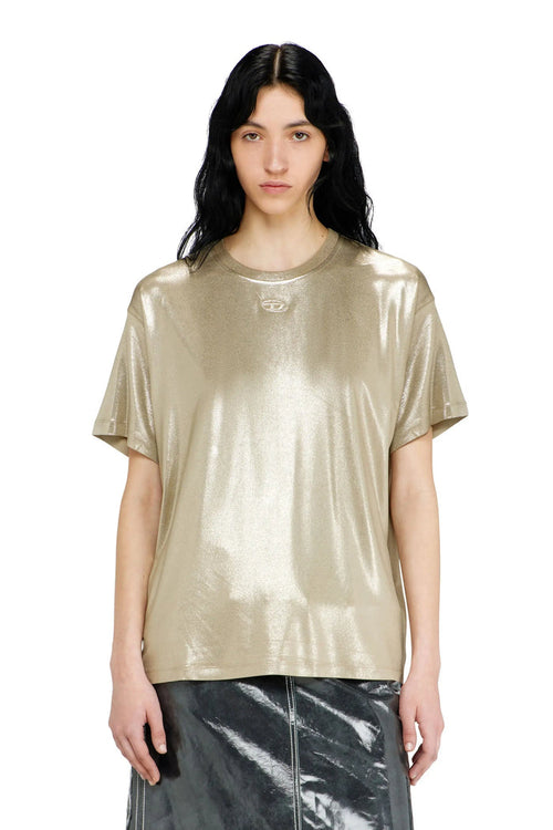 Jersey T-shirt with metallic finish