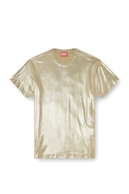 Jersey T-shirt with metallic finish