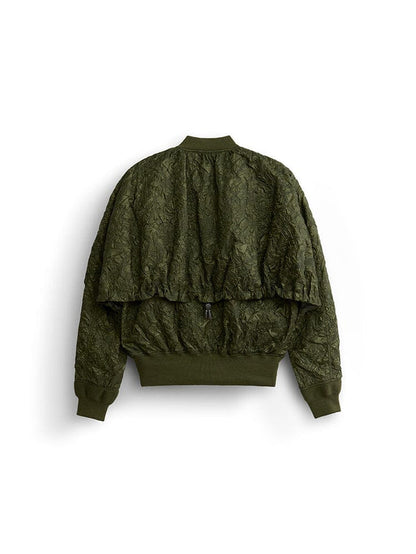 Alpha Industries L-2B Bubble Flight Jacket W, dark green shell, layered back, ribbed trims, adjustable mesh vent.