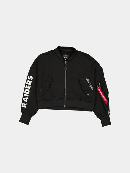 LAS VEGAS RAIDERS X ALPHA X NEW ERA L-2B FRENCH TERRY JACKET WOMENS OUTERWEAR Alpha Industries BLACK XS