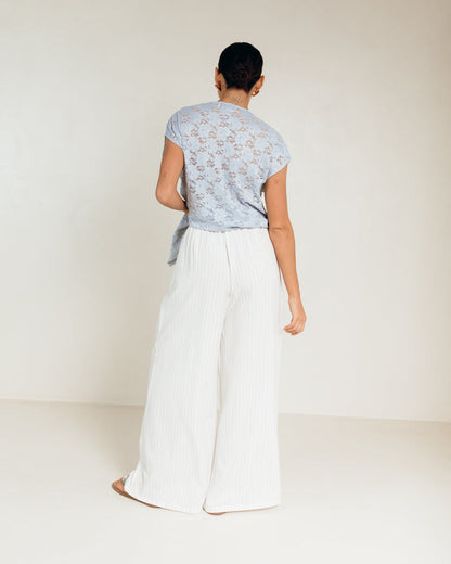 Lola Pants in White Pinstripe - Size Inclusive Fashion AU 6-26 - The Lullaby Club