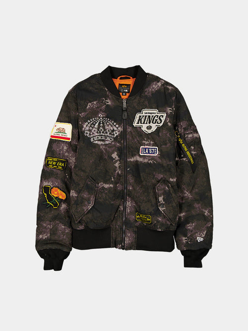 LOS ANGELES KINGS X ALPHA X NEW ERA MA-1 BOMBER JACKET (BLACK CAMO) OUTERWEAR Alpha Industries BLACK S