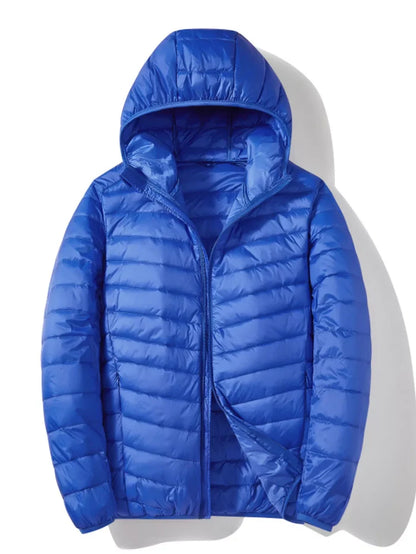 Men's Plus Size Lightweight Zip Up Puffer Jacket