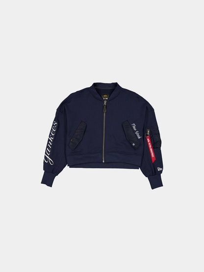 NEW YORK YANKEES X ALPHA X NEW ERA L-2B FRENCH TERRY JACKET WOMENS OUTERWEAR Alpha Industries NAVY XS