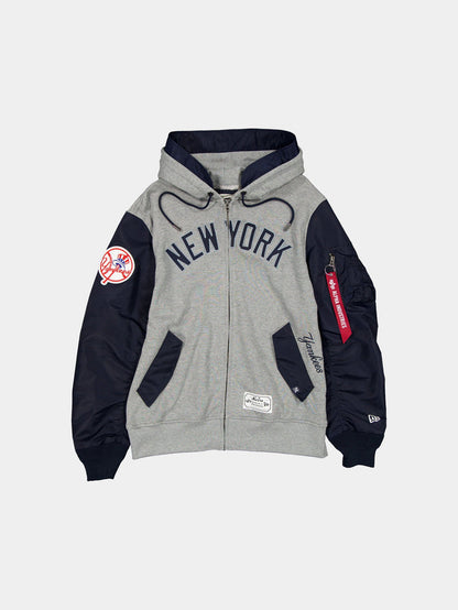 NEW YORK YANKEES X ALPHA X NEW ERA MA-1 ZIP UP HOODIE OUTERWEAR Alpha Industries NAVY S