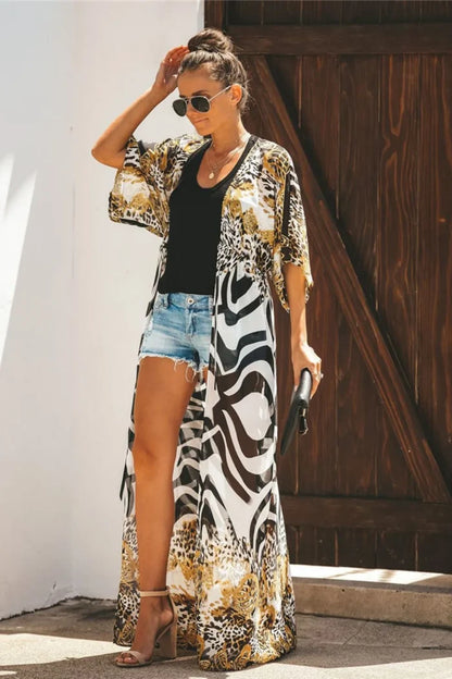 Open Front Leopard Cover-Up