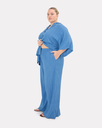 Posey Pants in Dark Blue Crepe - Function Pockets - The Lullaby Club