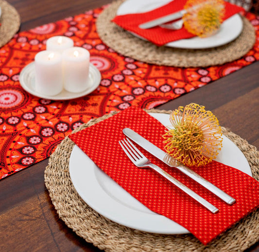 Red Shweshwe Cotton Napkins (Set of 6)