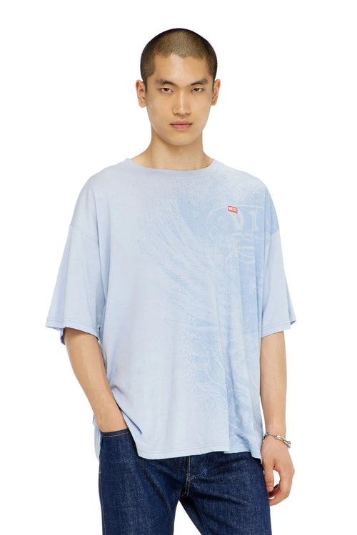 Relaxed T-shirt with pigment prints