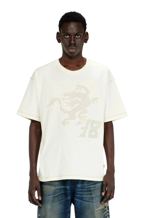 Relaxed T-shirt with prints and embroderies