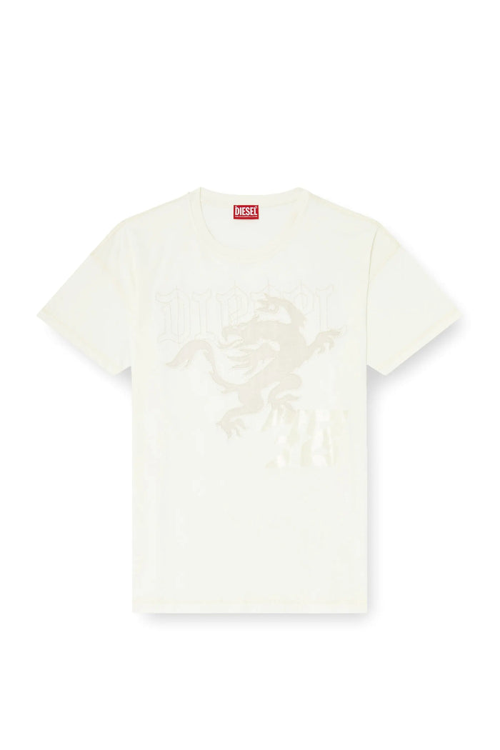 Relaxed T-shirt with prints and embroderies