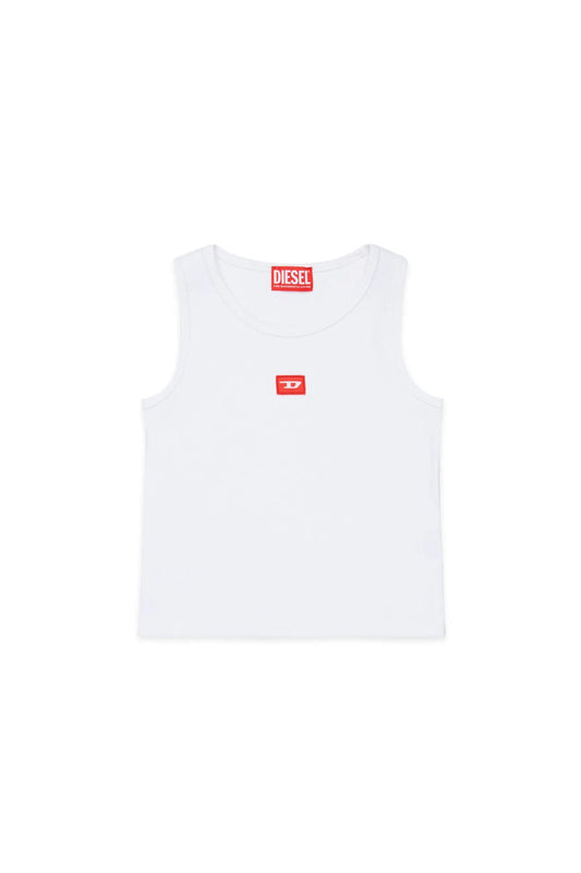Ribbed cotton tank top with patch