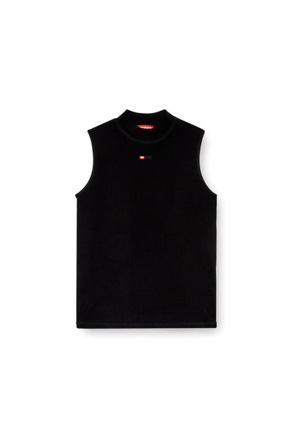 Ribbed tank top with mock neck