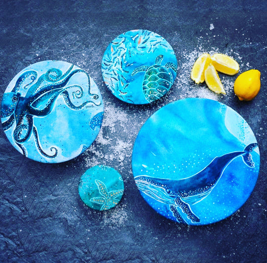 Save Our Ocean Fabric Food Covers (set of 4)