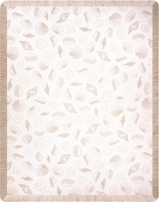 Seashells Natural/Bisque Rayon Throw Blanket