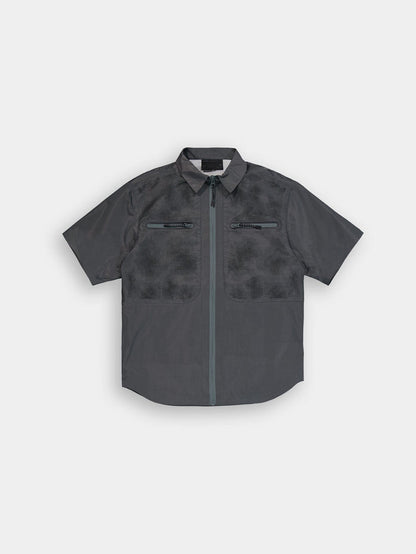 SHORT SLEEVE LASER CUT SHIRT TOP Alpha Industries CHARCOAL XS