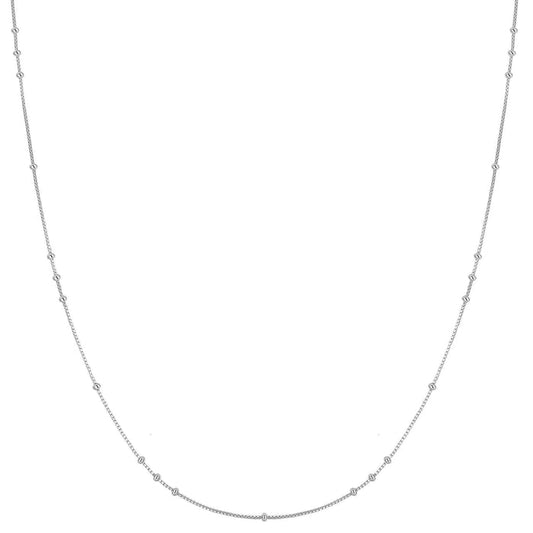 Silver Mini Bead Station Necklace