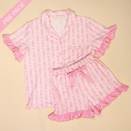 Slumber Party Pajama Shorts Set - Greige Goods