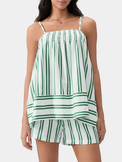 Smocked Square Neck Cami and Shorts Set