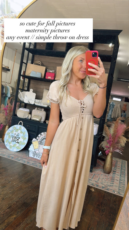 SMOCKED TIE MIDI