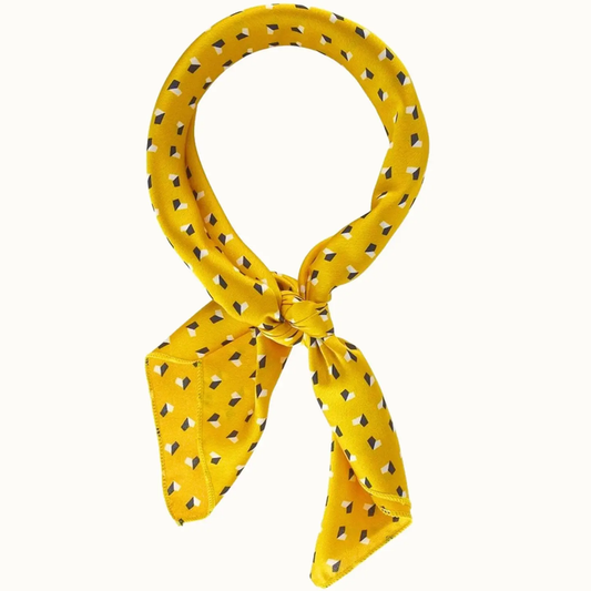 So Silky Satin Neckerchief Scarf Versatile Mustard - Greige Goods