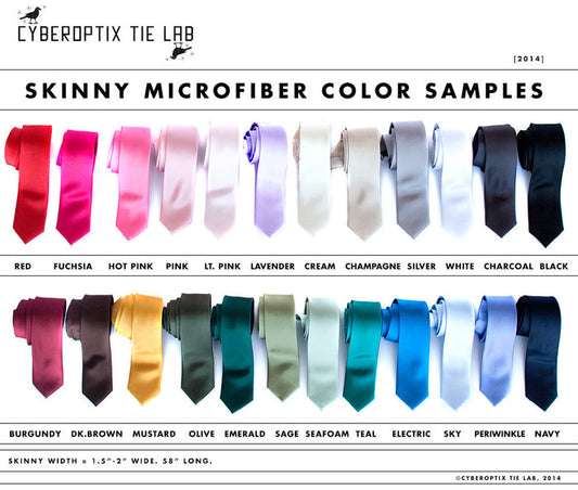 Solid Color Skinny Ties, No Print