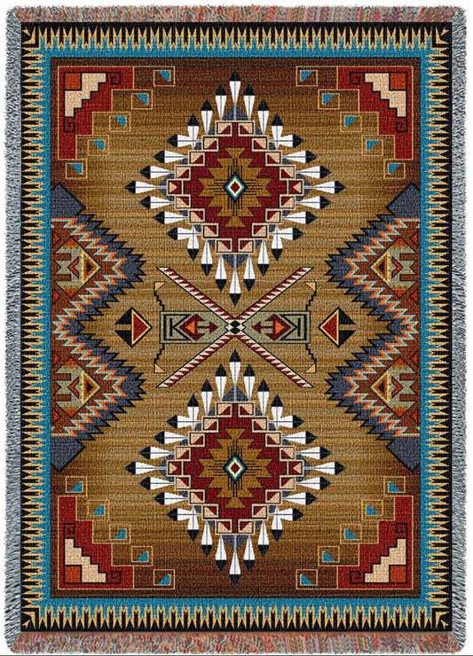Southwest Sampler Cornflower and Red Woven Throw Blanket|2 Sizes - 
 - 1